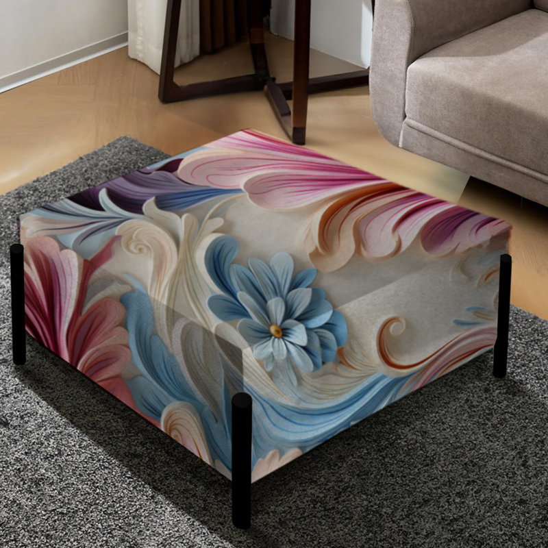 Grand repose-pieds carré Pastel Elegant Flowers Delight