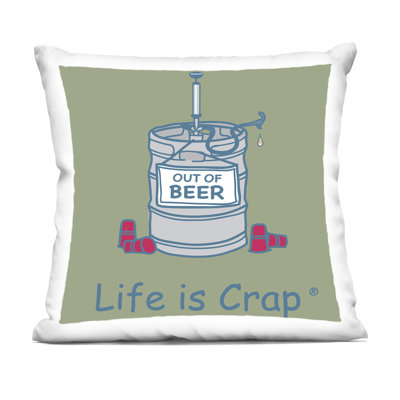 Stupell Industries Funny Empty Beer Keg Design by LIC Throw Pillow