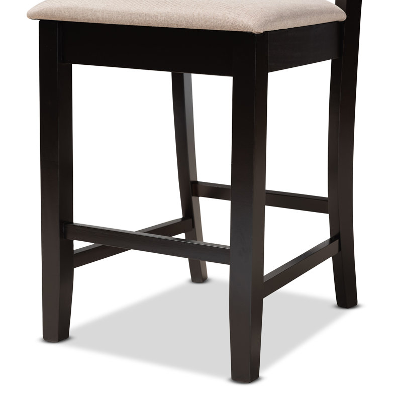 Tabouret de comptoir en bois massif de 25 po Annorah, Brun foncé, Sable