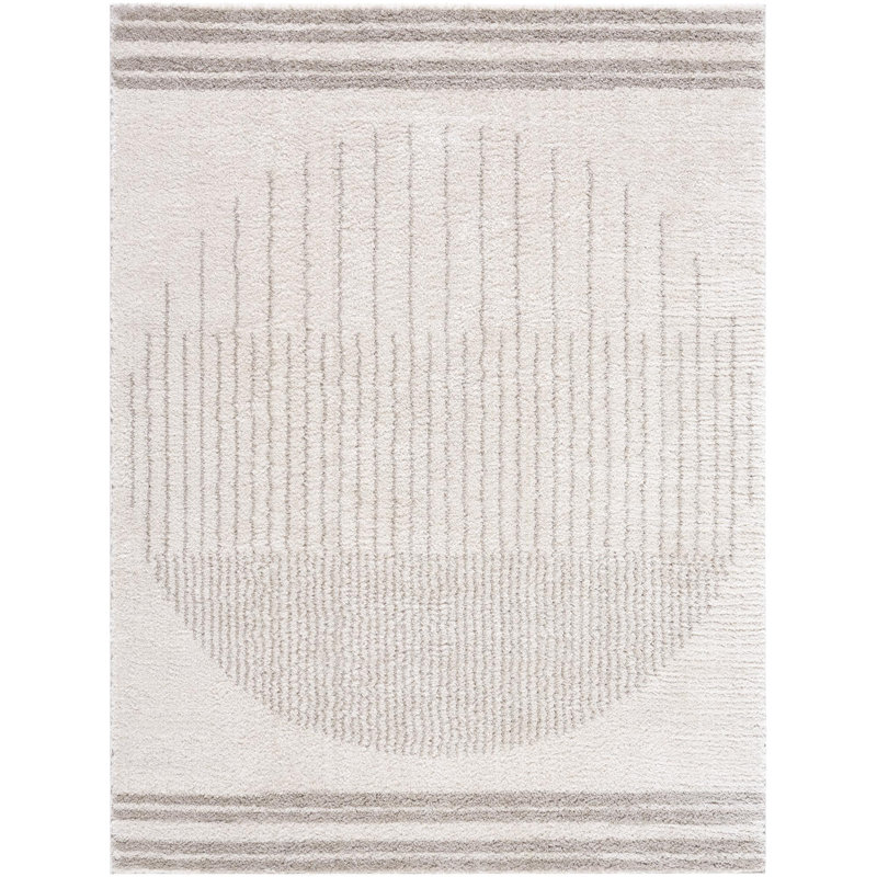 Kyro Machine Woven Polyester Area Rug in Light Beige, Runner 2'7" x 7'3"