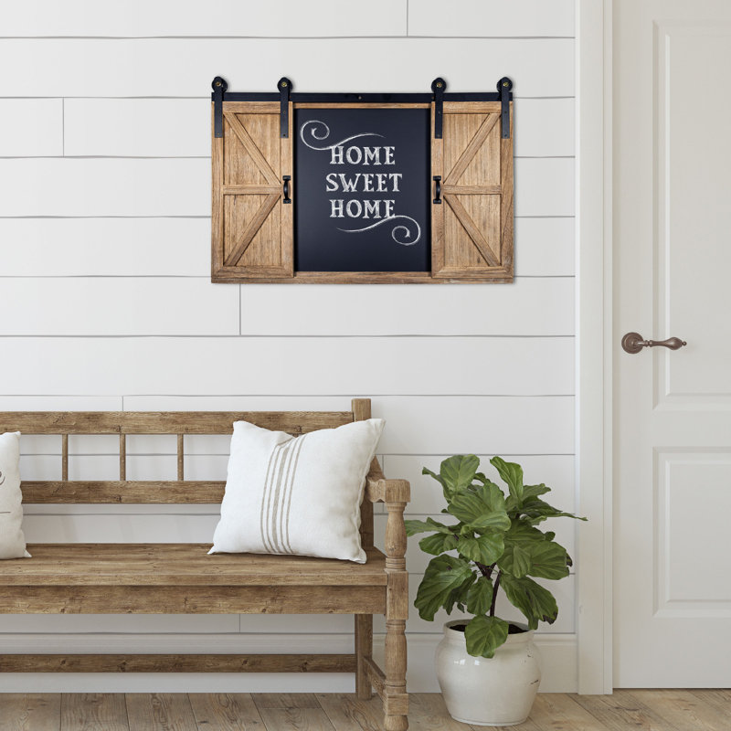 Rustic Barnwood Magnetic Chalkboard with Photo Frames