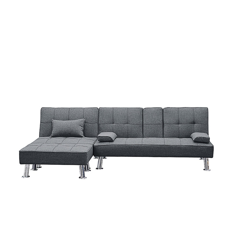 Upholstered 61.42 " L-Shaped Sofa Bed