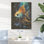 Papillon poisson jaune et bleu Wonderland I - Poisson papillon sur bois