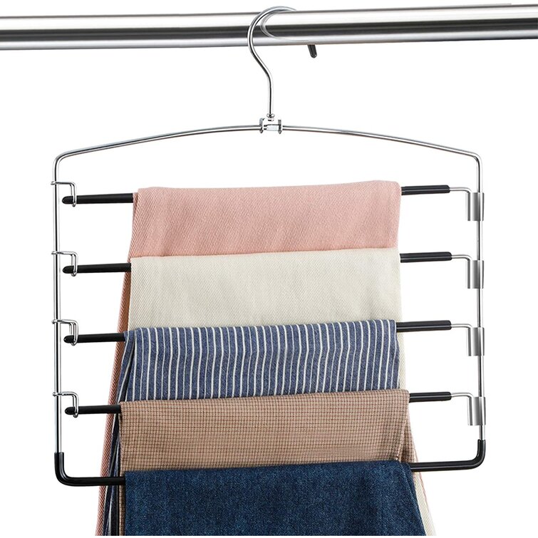 4-Tier Skirt Hangers with Clips Pant Hangers Space Saving Multiple