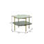 Table de bout contemporaine en verre transparent et doré 20 po avec tablette Gracie Mills
