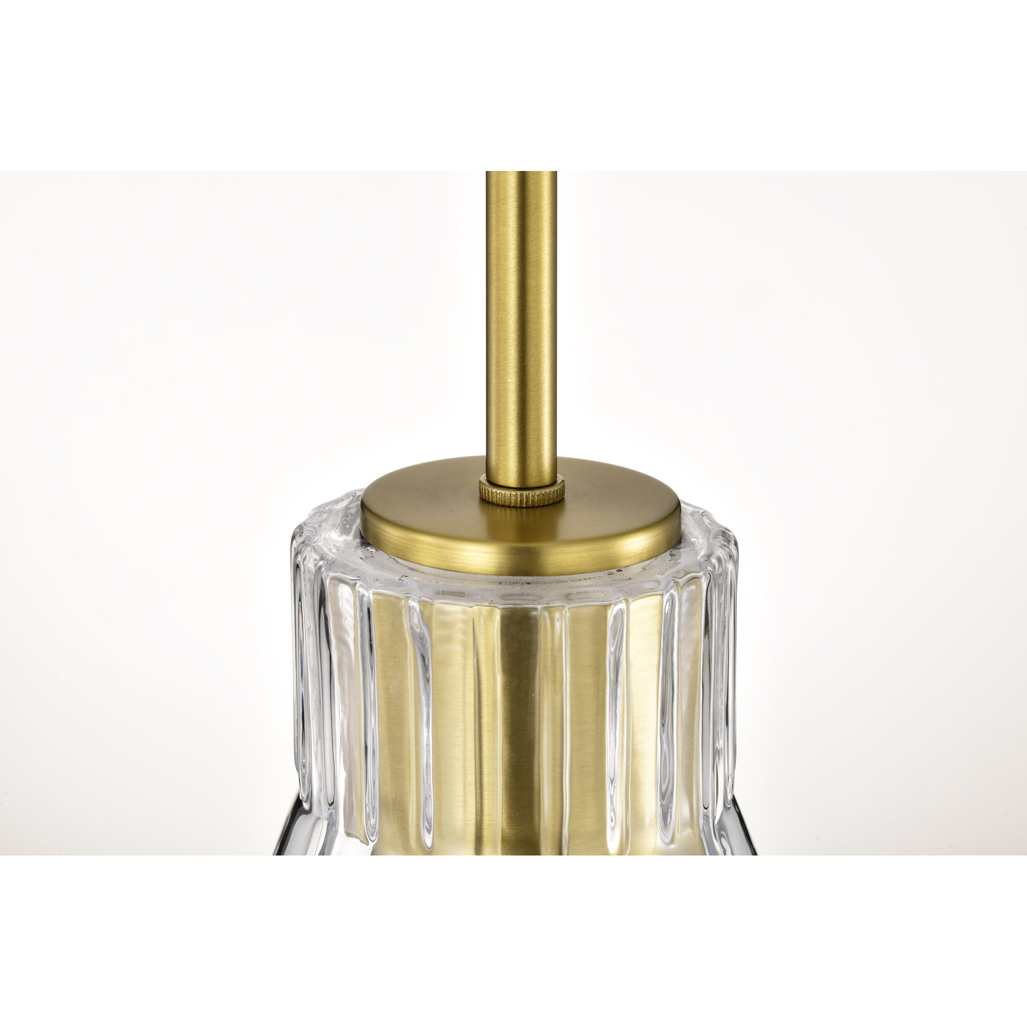 Gianna - 1 Light Medium Pendant - Brushed Nickel Finish - Clear Glass, 9.5" H x 8" W x 8" D, Vintage Brass