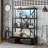3-Shelf Metal Bookcase With Drawers For Home Office, Open Bookcase, Vintage Industrial Style Bookcase With LED-389553092