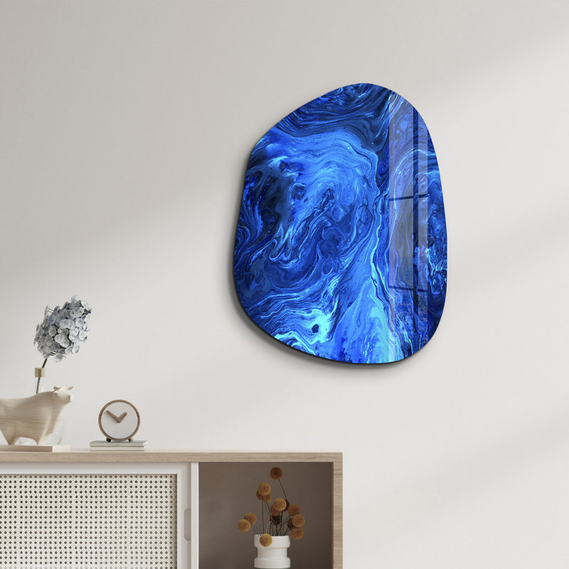Wall Decor on Tempered Glass, 50" H x 65" W x 0.4" D