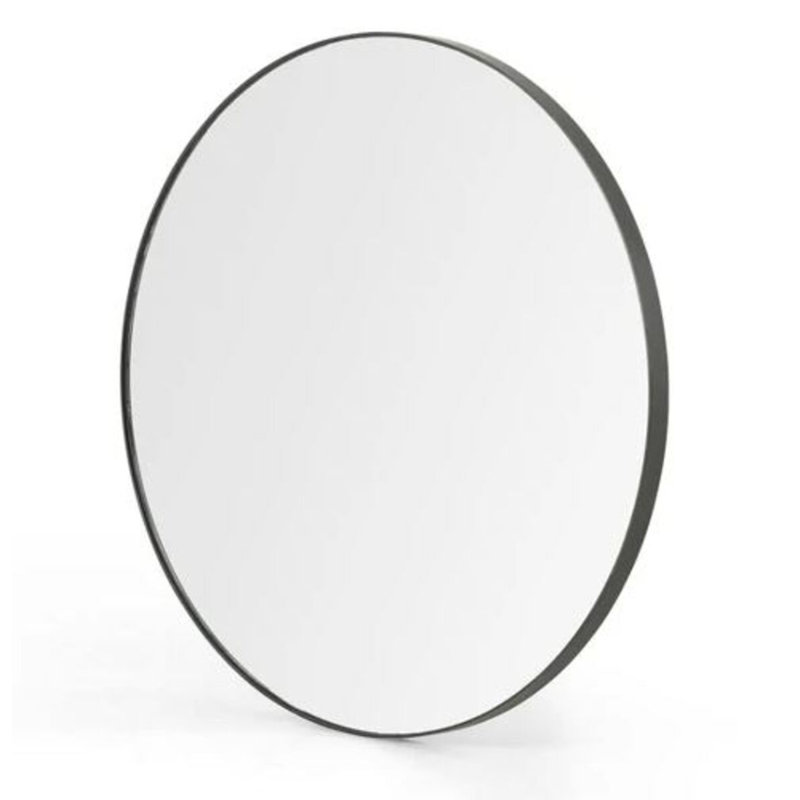Hugo Round Wall Mirror, Black, 60" x 60"
