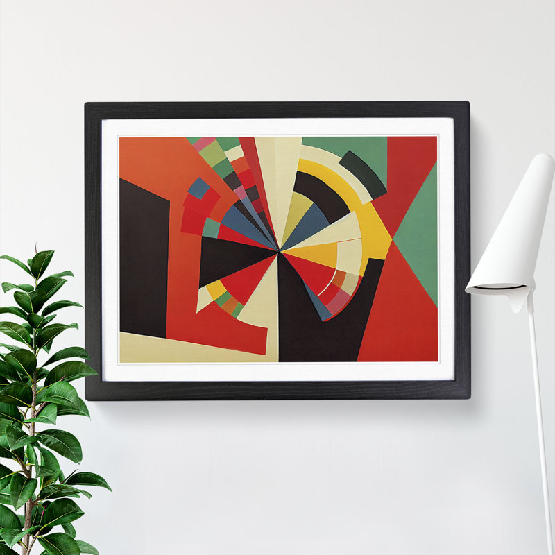Enlightened Modern Abstract - Single Picture Frame Print, 25cm H x 34cm W x 2cm D, Black Framed