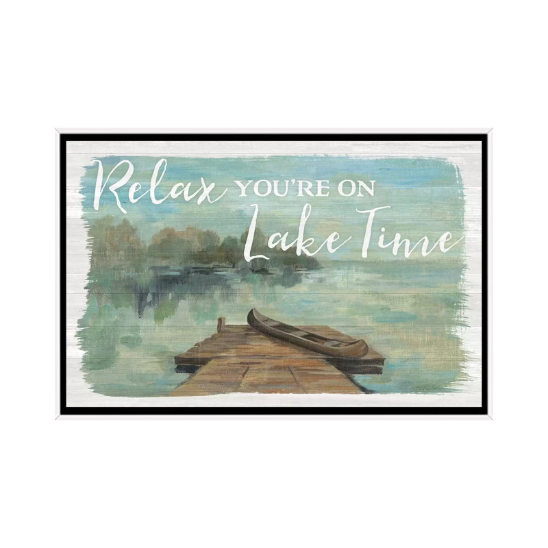 «Lakeside Retreat II» par Silvia Vassileva - reproduction d'art, H 40 po x l 60 po x 1,5 po, White Framed, Pas de tapis