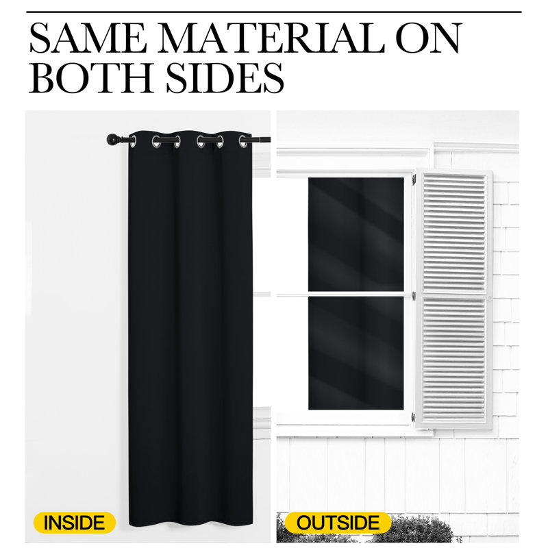 Room Divider Curtains Blackout Privacy Grommet Curtain for Bedroom Patio Sliding Door, 1 Panel, Black
