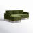 Pera 2-Piece Pera Reversible Velvet L-Shaped Sectional with Pillows -185687161