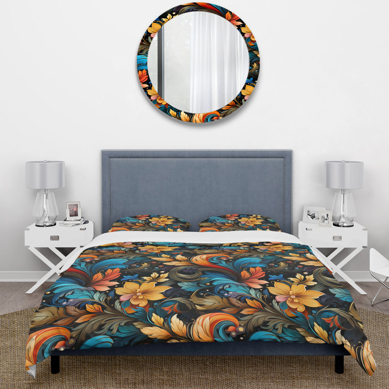 Ensemble de housse de couette Vibrant Fusion Paisley, Housse de couette simple + 1 taie décorative stan