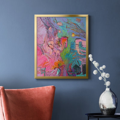«My Pink House», toile encadrée de qualité supérieure - prête à être accrochée