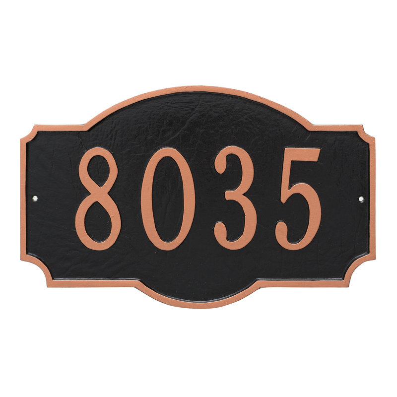 Plaque d'adresse sur 1 ligne, Oui, Chocolat / Argent