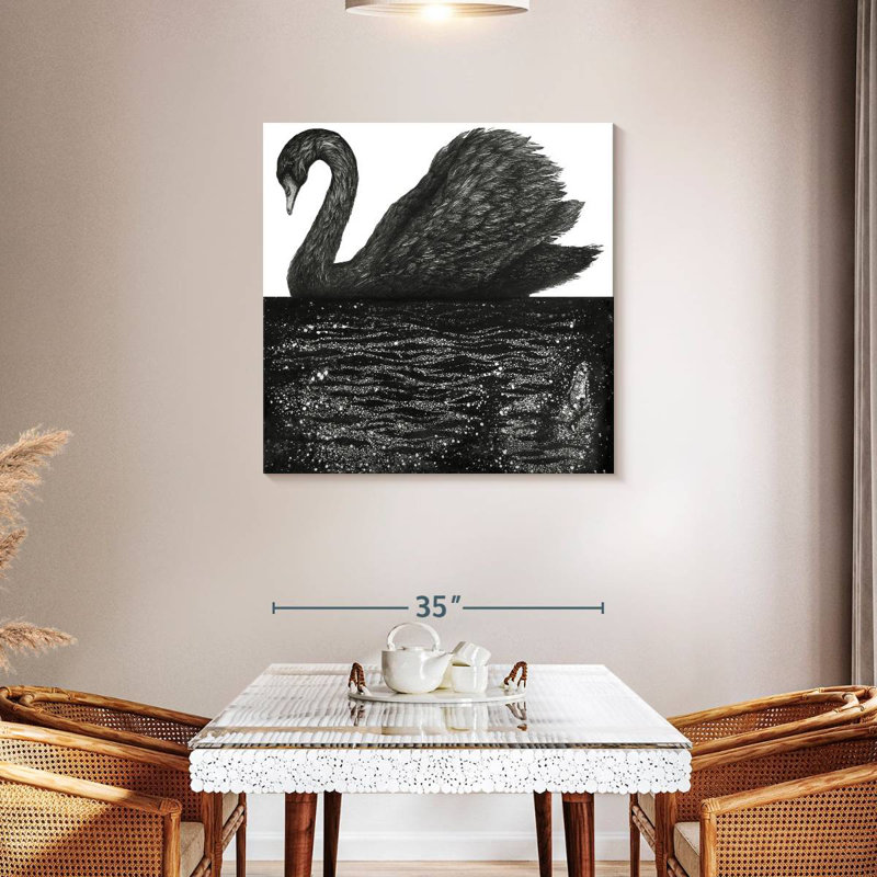 Brampt Black Swan Reflection, 36" H x 36" W