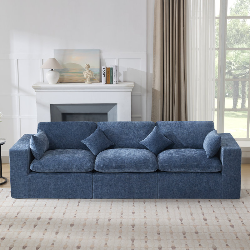 Canapé modulaire de 83,5 po avec installation sans outils et support à haute résilience, H 25,1 po x l 114,9 po x P 41,3 po