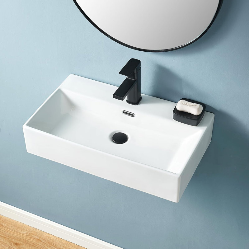 Lavabo de salle de bain vasque rectangulaire 24 po x 14 po