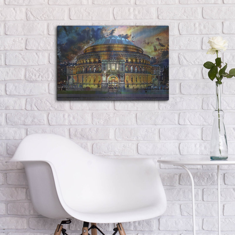 «London England Royal Albert Hall» par Pedro Gavidia, art mural en métal, H 16 po x l 24 po