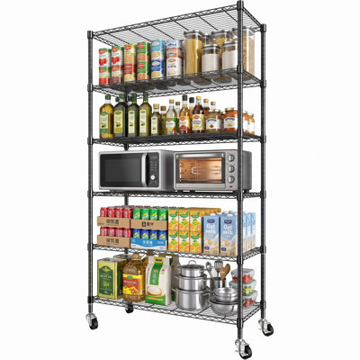 45cm W Powder Coated Steel Shelving Unit 6-Tier Shelving Unit