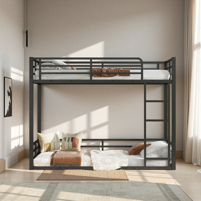 Metal Bunk Bed,Bunk Bed Frame, Heavy-Duty Bunk Bed For Kids, Teens, Adults, Noise-Reduced Design