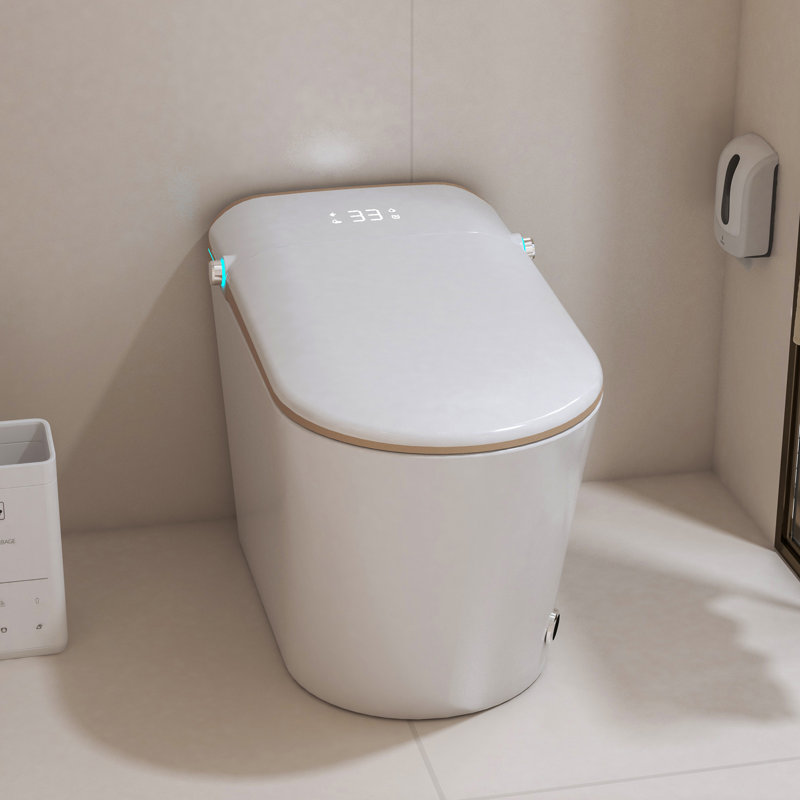 Lasaideal Smart Toilet With Advance Bidet And Auto Open Lid, Heat Seat, Tankless Auto Flush, Warm Wash/Dryer, Remote Control