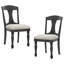 Ensemble de 2 chaises de salle à manger rembourrées avec cadre en bois et chaises de style Mid-Century rétro pour le salon et le restaurant