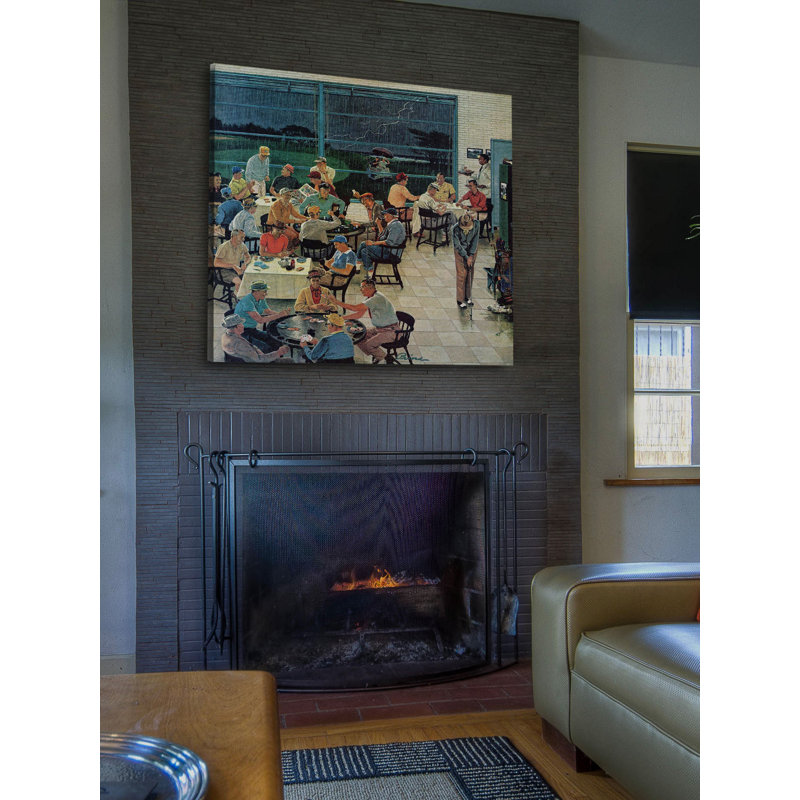Clubhouse on Rainy Day 1 Piece Wrapped Canvas Painting, 46cm H x 46cm W