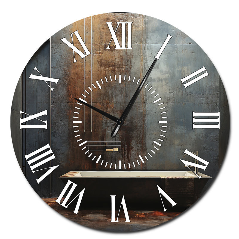 Horloge murale noire pour salle de bain I, Surdimensionné