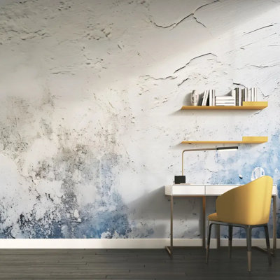 Murale abstraite bleue en plâtre