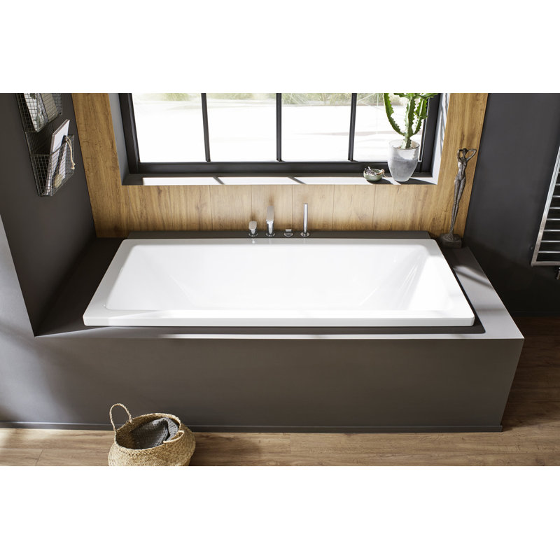 Conoduo 74.8'' x 35.43'' Freestanding Soaking Porcelain Enameled Steel Bathtub