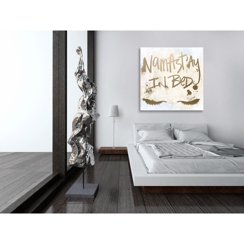 Namastay in Bed - art textuel sur toile, H 40 po x l 40 po, Toile tendue