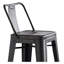 Ensemble de 2 tabourets de bar industriels, sièges de bar en métal d'une hauteur de 30 pouces avec dossier baquet, finition noire-130633193-130633195-130633196