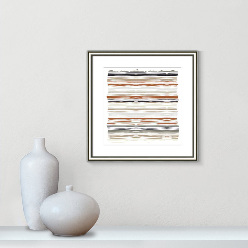«Stripes Square Print» par Kimberly Allen, 18.25'' W x 18.25'' H, Matted Print, Argent classique