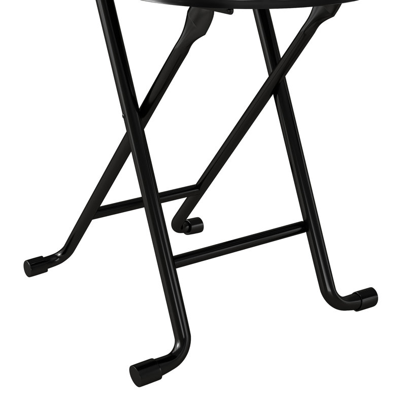 Chaises pliantes portatives 2 pièces avec support pour le dos, sièges rembourrés pour plusieurs utilisations - Petits espaces de conception compacte, cuir d'acier et de polyuréthane, stabilité des pieds en X, repose-pieds, siège facile à nettoyer, siège de 17 po