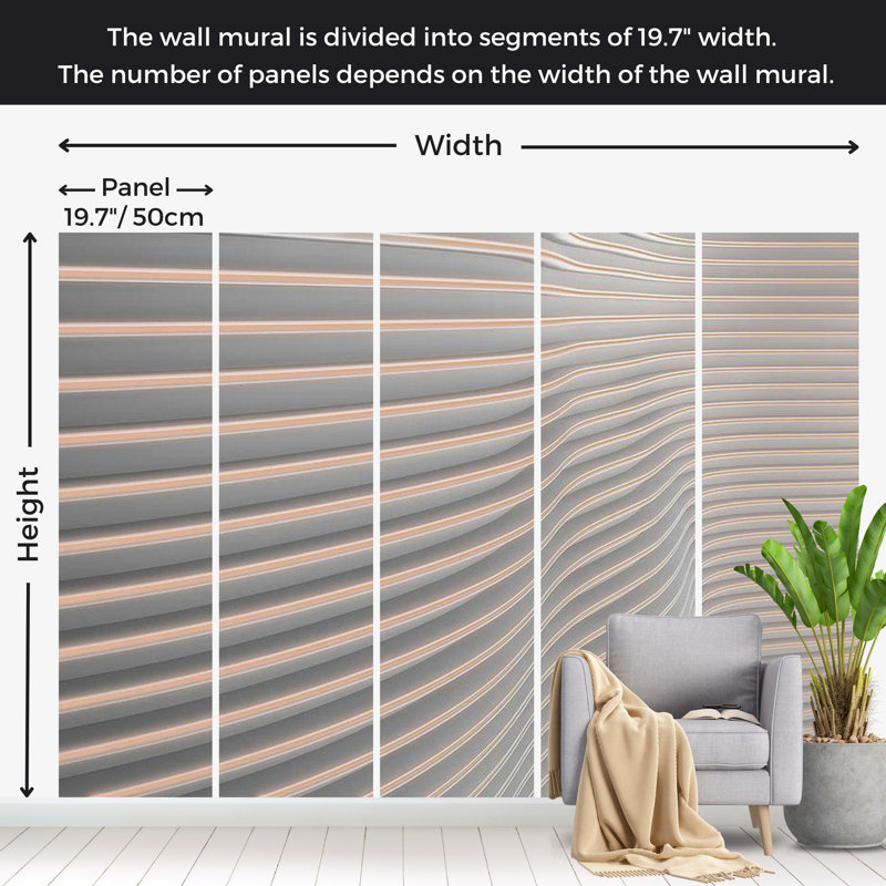 Aranveer Striped Wall Mural, 96" L x 137" W