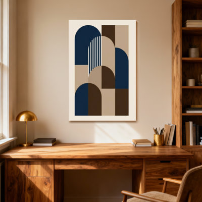 Abstract Abstract Geometric Shapes Colour Blocks Pattern Design Modern Art Print