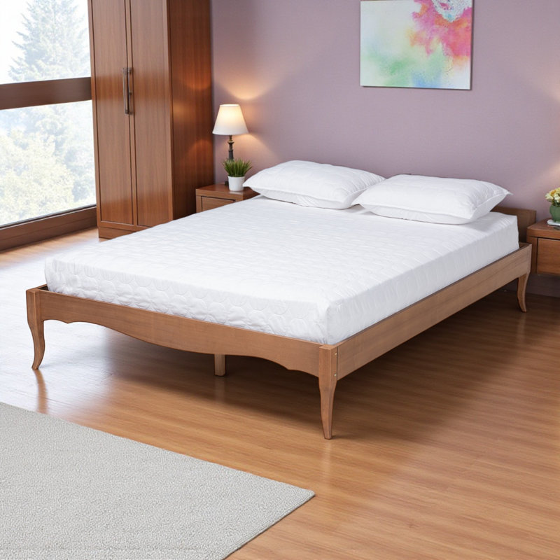 Cerrone King bed frame, French-inspired vintage, Brown 14.76'' H X 79.32'' W X 85.14'' L, King