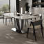 Ensemble de table de salle à manger rectangulaire moderne en faux marbre-105507772