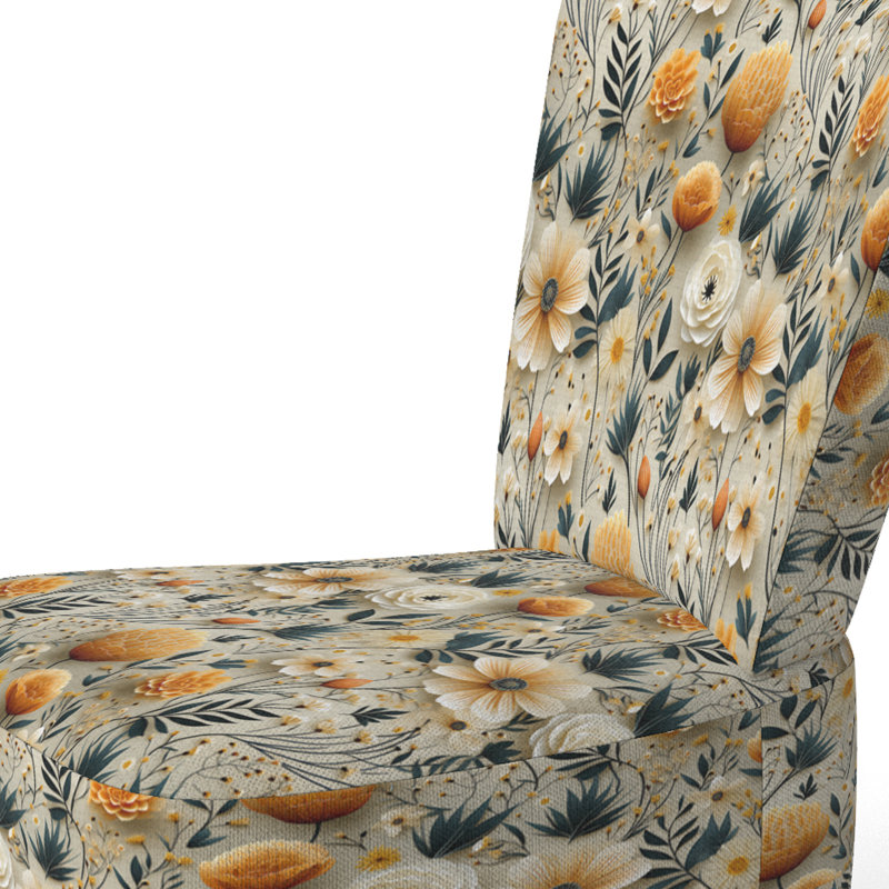 Chaise d'appoint rembourrée bohémienne et éclectique Botanical Nomad