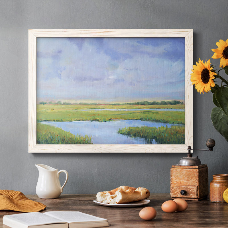 " Summer Marsh I ", White, 28" H x 42" W x 1.5" D