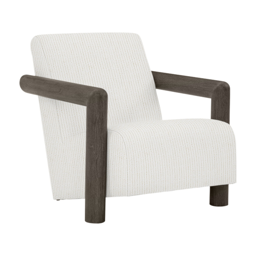 Mara Sunbrella® Patio Lounge Chair, Cream Outdoor Poly, Smoked Truffle