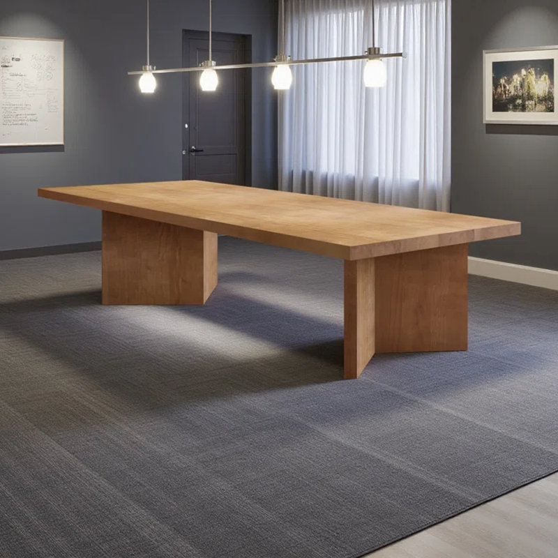 Large Solid Wood Conference Table for 8 People, 29.53" H x 86.61" W x 35.43" D
