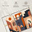 Abstrait architecture Mid-Century sur toile 3 pièces-788401593