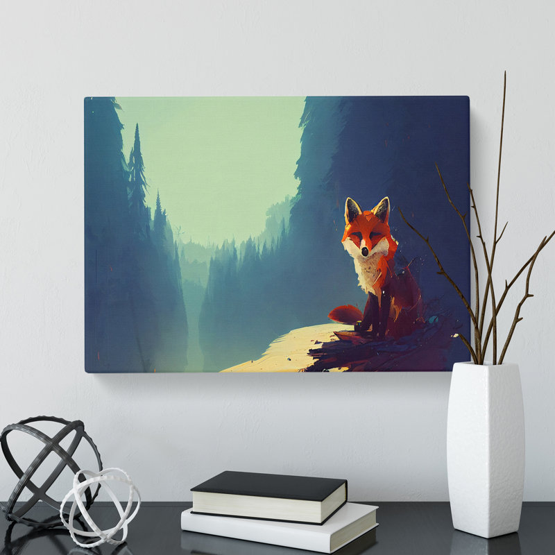 Favourable Fox Abstract - Wrapped Canvas, 40cm H x 60cm W x 3cm D