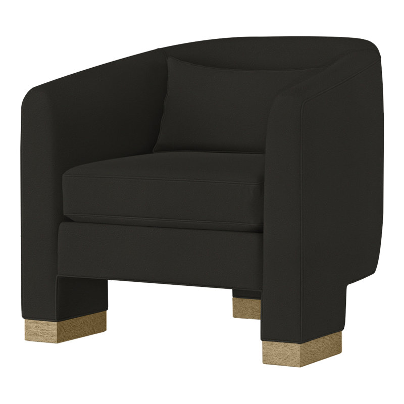 Admiral Slipcovered Barrel Chair, Perigold Montage Onyx, Dune