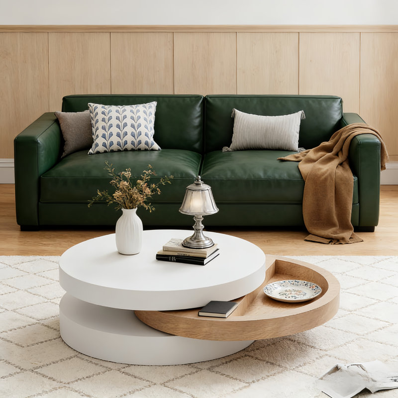 Drum Coffee Table with Storage