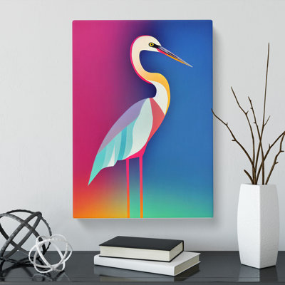 Heron Bird - Wrapped Canvas