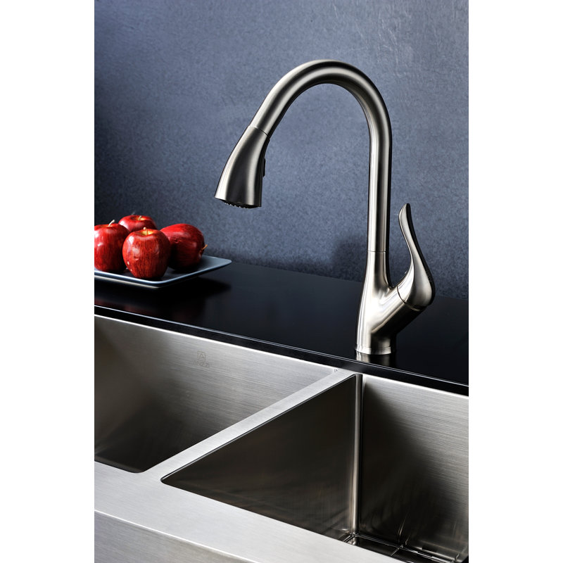 ANZZI Pull Down Kitchen Faucet, Brushed Nickel